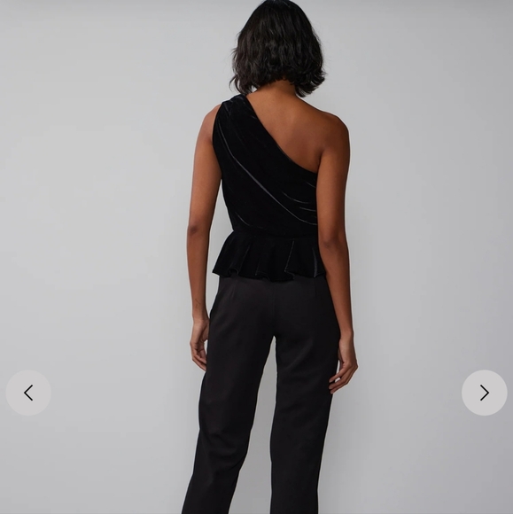 New York & Company One Shoulder Velvet Jumpsuit NWT - Picture 2 of 4